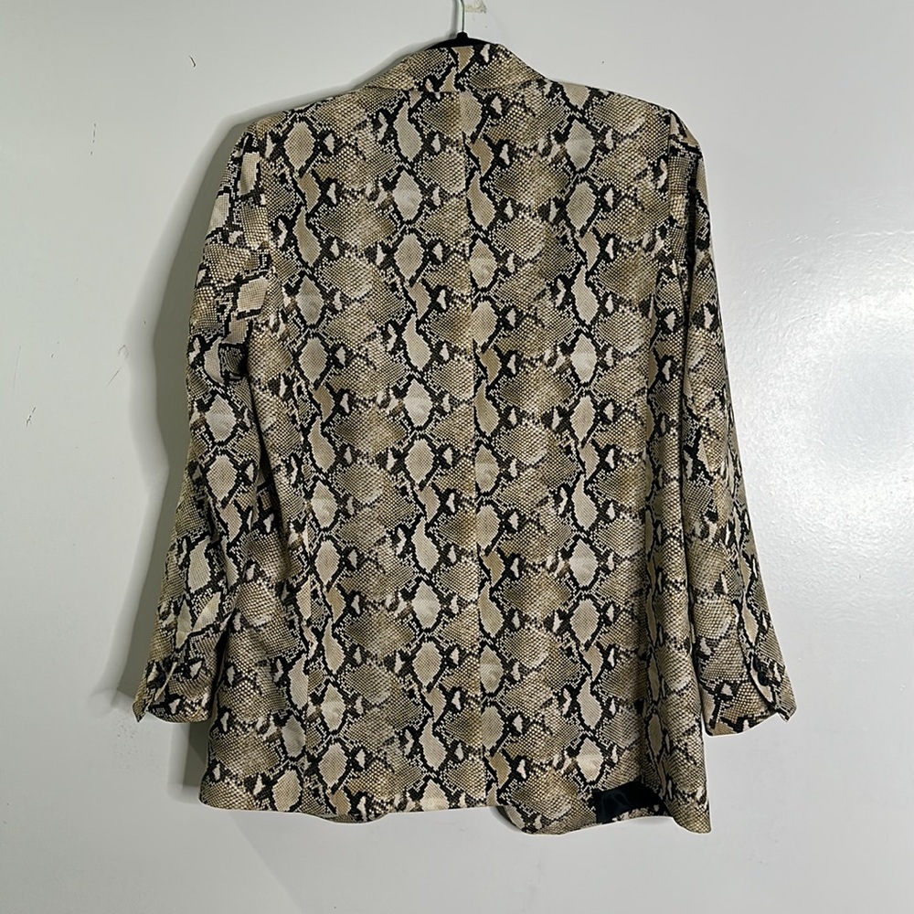 Zara Beige Brown Python D Kin Snake Print Blazer … - image 5